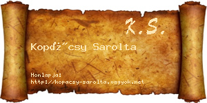 Kopácsy Sarolta névjegykártya