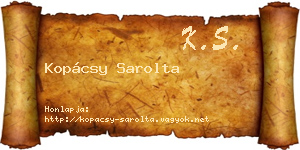 Kopácsy Sarolta névjegykártya