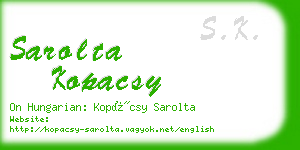 sarolta kopacsy business card